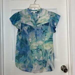 Juniper & Lime Women’s Blue and Green Blouse M